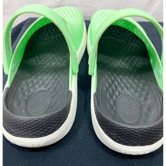 CROCS Lite Ride Clog Shoes Green/White Memory Foam Insole Breathable W8, M6 EUC - Picture 7 of 9